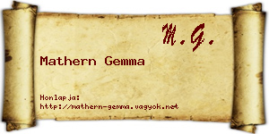 Mathern Gemma névjegykártya